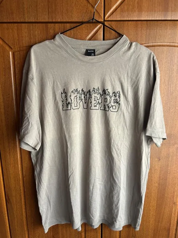 Tricou cu imprimeu Bershka S | Gri, Bumbac - Image 6