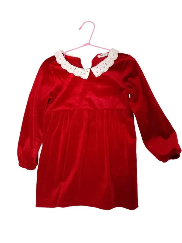 Rochie de ocazie Sinsay Fete 18-24 luni (87-92 cm) | Roșu, Monocrom, Poliester