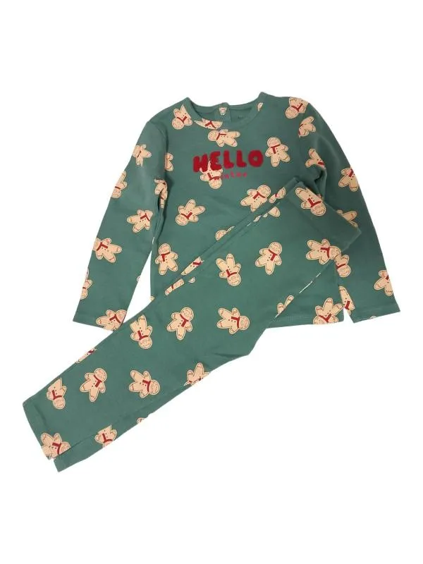 Pijamale Kiabi Fete 3 ani (93-98 cm) | Verde, Buline & Imprimeuri mici