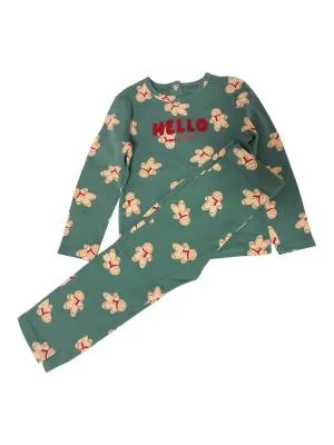 Pijamale Kiabi Fete 3 ani (93-98 cm) | Verde, Buline & Imprimeuri mici