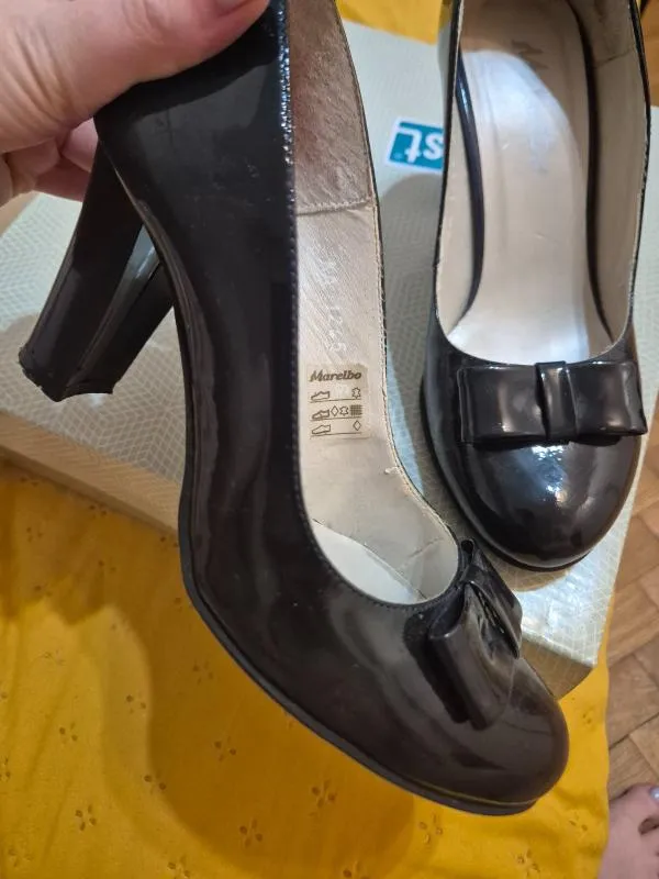 Pantofi cu toc mediu gros slip-on Marelbo EU 36 | Negru - Image 3