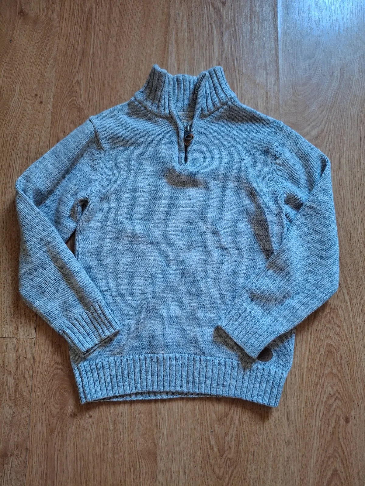 Pulover H&M Băieți 8 ani (123-128 cm) | Gri, Monocrom, Bumbac - Image 6