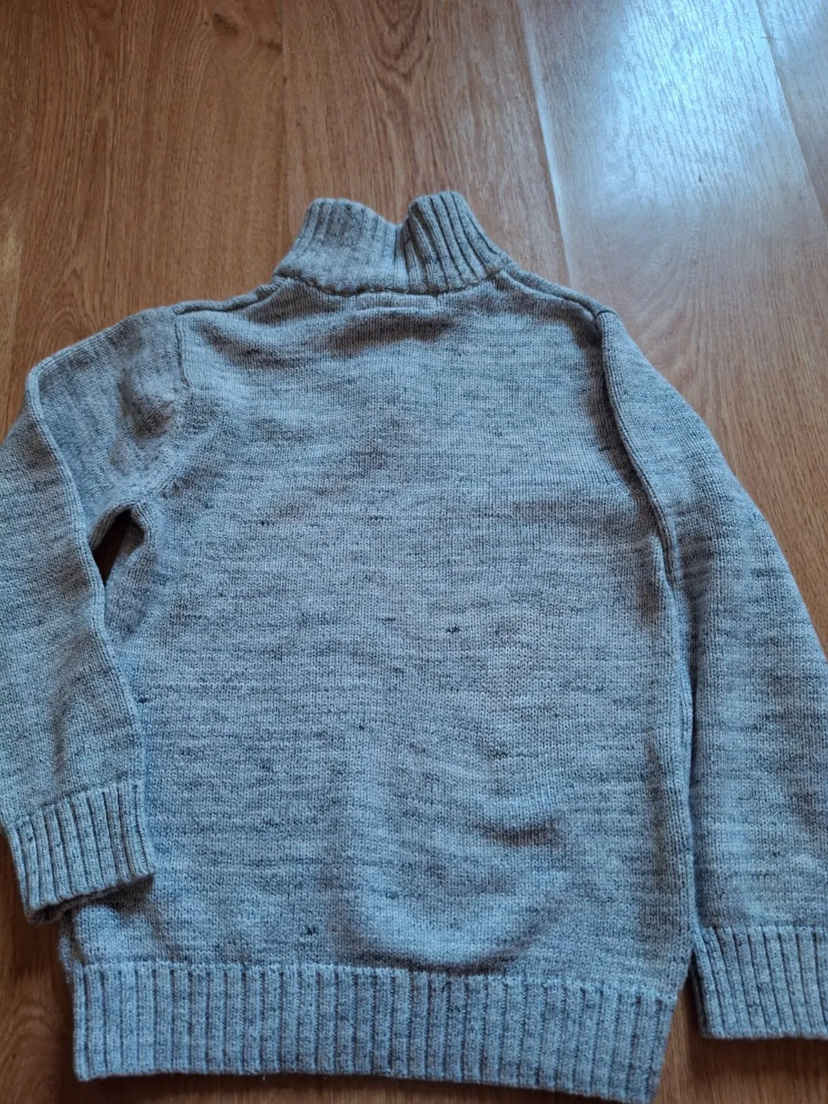 Pulover H&M Băieți 8 ani (123-128 cm) | Gri, Monocrom, Bumbac - Image 4
