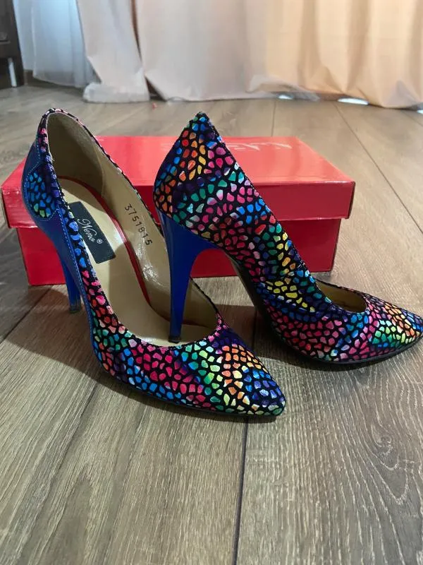 Pantofi cu toc înalt stiletto slip-on Neno EU 37 | Multicolor - Image 5