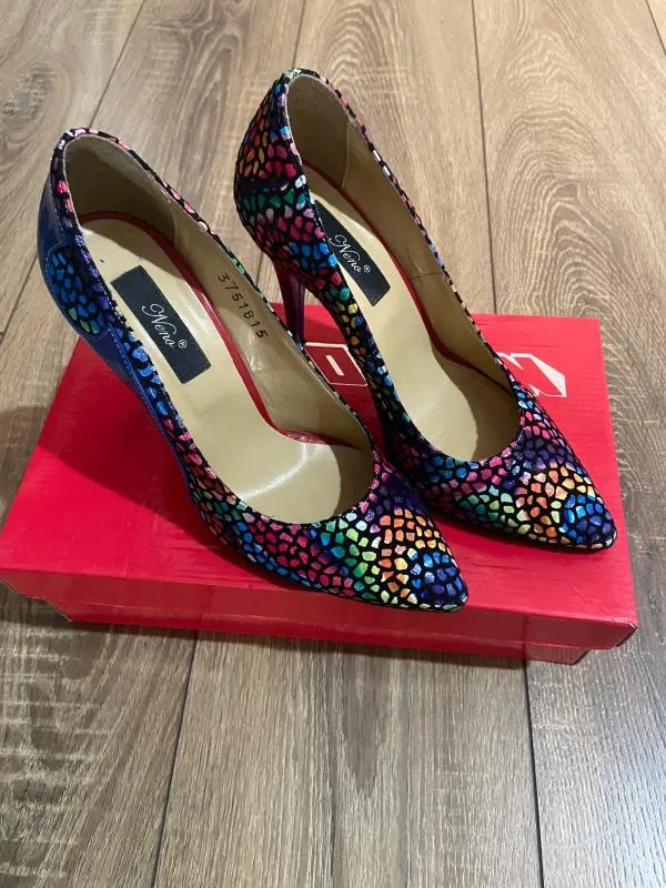 Pantofi cu toc înalt stiletto slip-on Neno EU 37 | Multicolor - Image 2