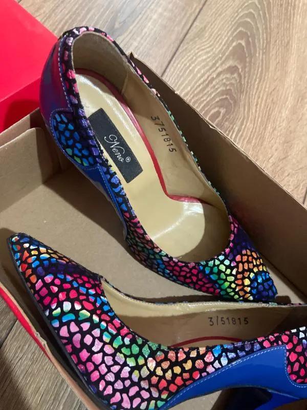 Pantofi cu toc înalt stiletto slip-on Neno EU 37 | Multicolor - Image 3