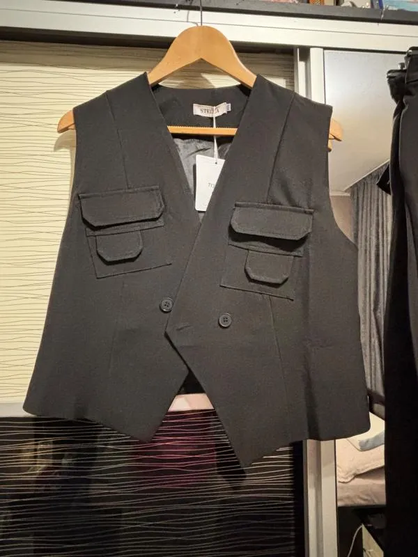 Set vestă și pantaloni Stella Paris M | Negru - Image 3