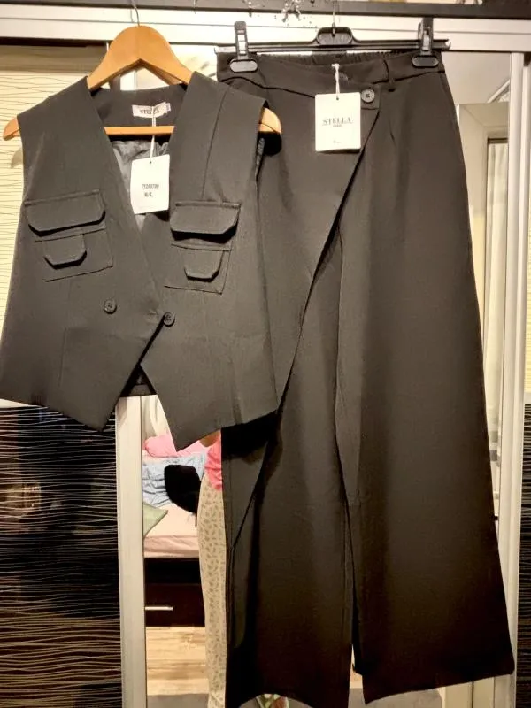 Set vestă și pantaloni Stella Paris M | Negru - Image 11