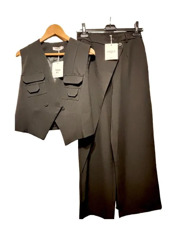 Set vestă și pantaloni Stella Paris M | Negru
