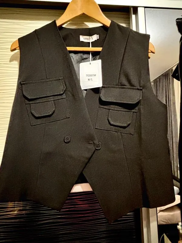 Set vestă și pantaloni Stella Paris M | Negru - Image 2