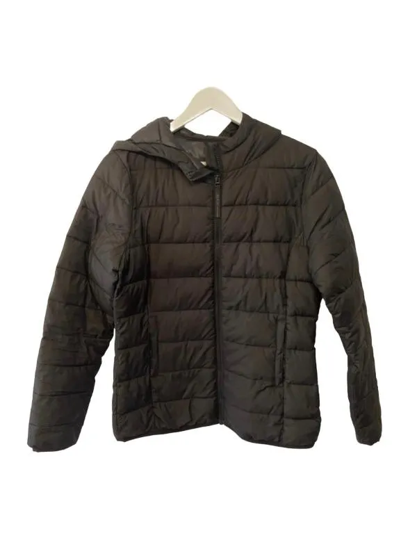 Geacă puffer Tom Tailor M | Negru, Cu glugă, Monocrom