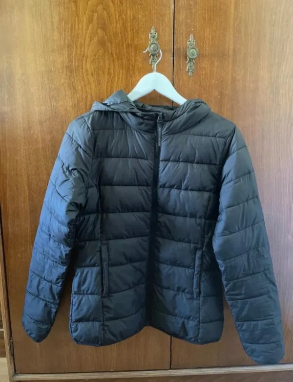 Geacă puffer Tom Tailor M | Negru, Cu glugă, Monocrom - Image 2