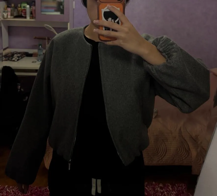 Geacă bomber Zara M | Gri, Fără glugă, Poliester - Image 5