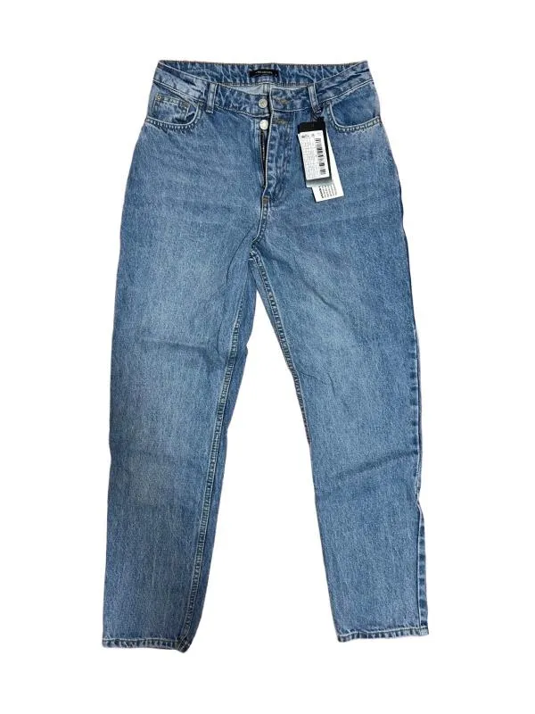 Blugi Trendyol S | Albastru, Lungi, Talie înaltă, Regular (Standard) fit, Monocrom, Clasici   Simpli