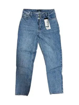 Blugi Trendyol S | Albastru, Lungi, Talie înaltă, Regular (Standard) fit, Monocrom, Clasici Simpli
