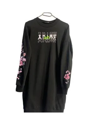Rochie casual Midi Fb Sister XS | Negru, Mânecă lungă, Oriental & Paisley, Poliester
