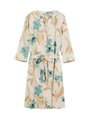 Rochie de vară Midi H&M L | Bej, Mânecă lungă, Floral & Tropical, Poliester