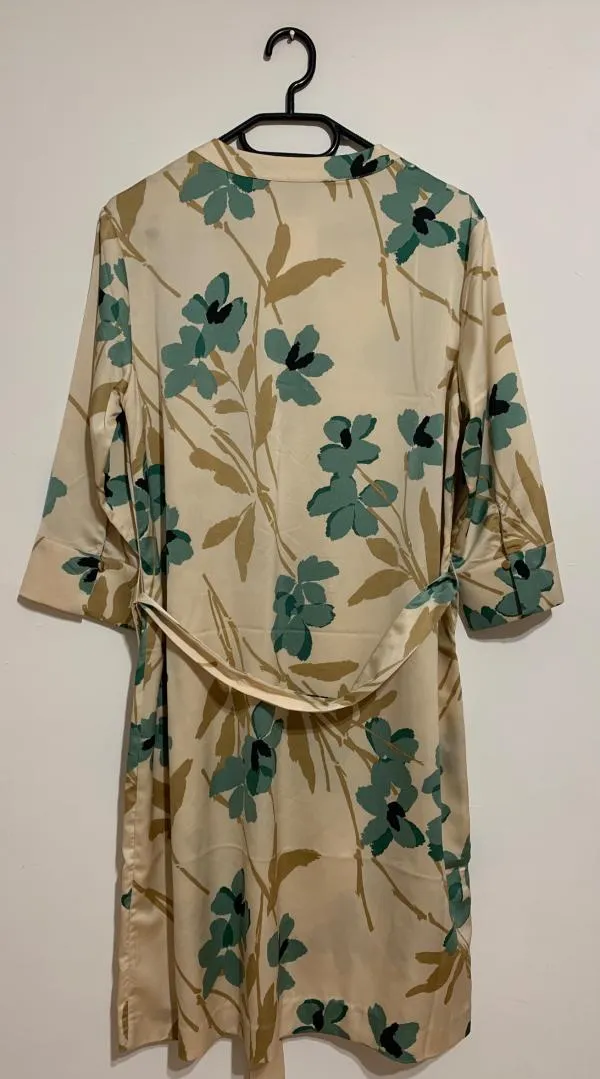 Rochie de vară Midi H&M L | Bej, Mânecă lungă, Floral & Tropical, Poliester - Image 7