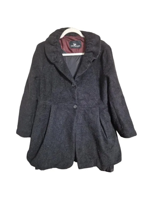 Palton Saint Jacques XL | Negru, Fără glugă, Lână