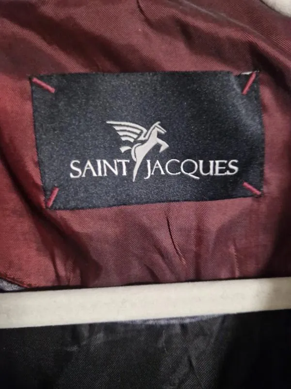 Palton Saint Jacques XL | Negru, Fără glugă, Lână - Image 3
