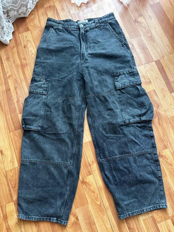 Blugi Wide Leg fit Pull&Bear M | Negru, Lungi, Talie înaltă, Clasici Simpli - Image 5