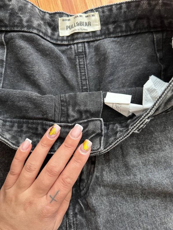 Blugi Wide Leg fit Pull&Bear M | Negru, Lungi, Talie înaltă, Clasici Simpli - Image 2