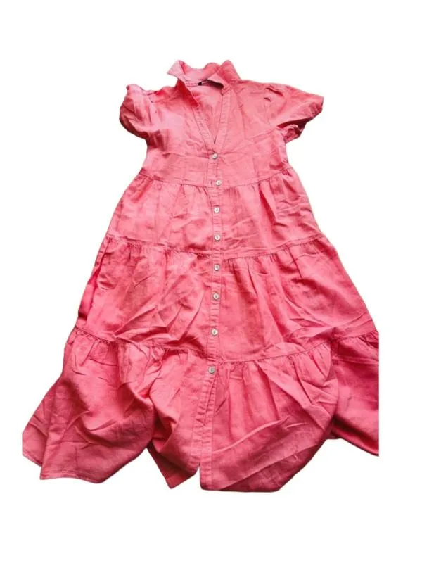 Rochie de vară Maxi Zara M | Roz, Mânecă scurtă, Bumbac