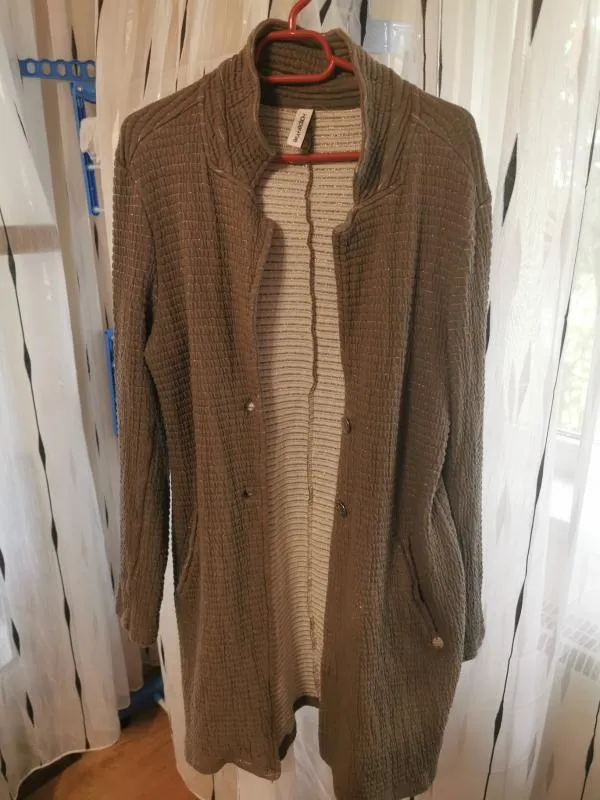 Cardigan Harper+Yve M | Khaki, Lung, Regular   Standard fit, Bumbac - Image 2