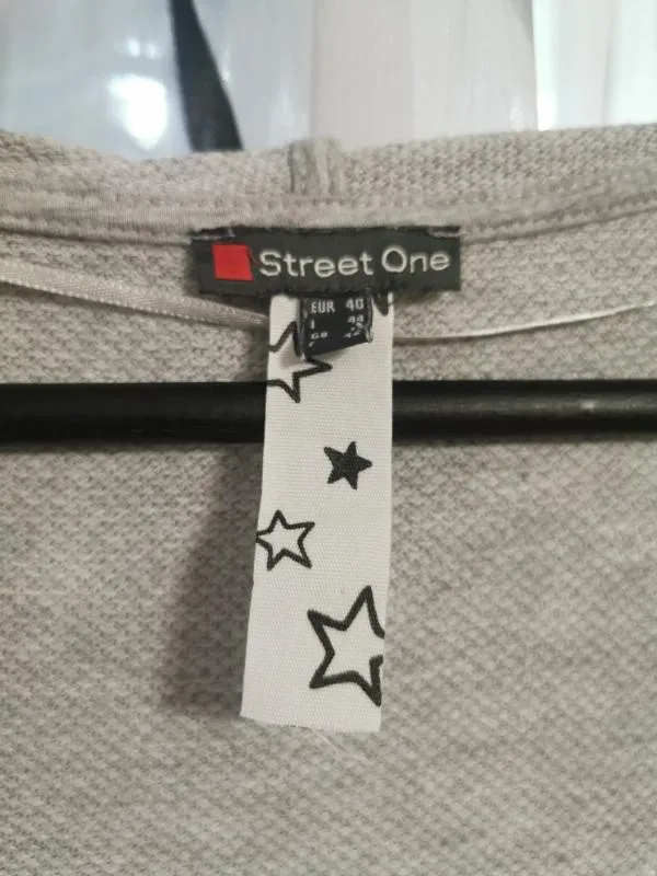 Cardigan Street One EU 40 | Gri, Normal, Regular   Standard fit, Bumbac - Image 3