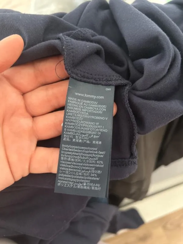 Rochie casual Midi Tommy Hilfiger L | Bleumarin, Mânecă lungă, Logo, Bumbac - Image 5