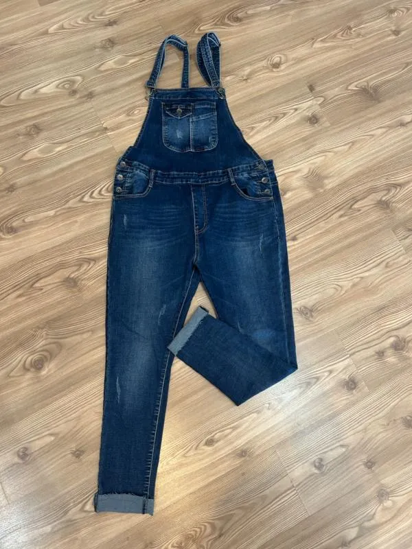 Salopetă Lungă XL | Albastru, Bretele subțiri, Denim - Image 9