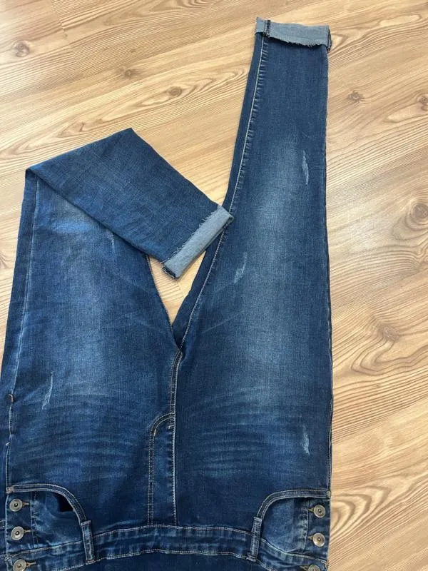 Salopetă Lungă XL | Albastru, Bretele subțiri, Denim - Image 4