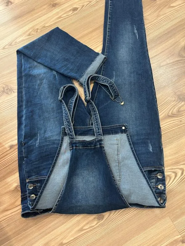 Salopetă Lungă XL | Albastru, Bretele subțiri, Denim - Image 5