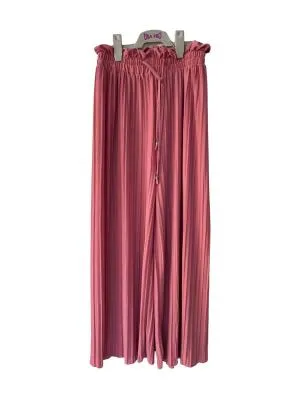 Pantaloni Wide Leg fit S-M | Roz, Lungi, Talie înaltă, Clasici Casual, Poliester