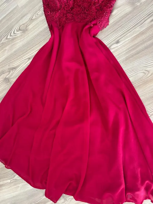 Rochie de ocazie Maxi M | Roșu, Fără mâneci, Pietre decorative, Poliester - Image 3