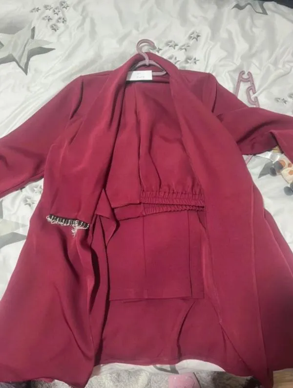 Costum cu sacou și pantaloni M | Burgundy - Image 4