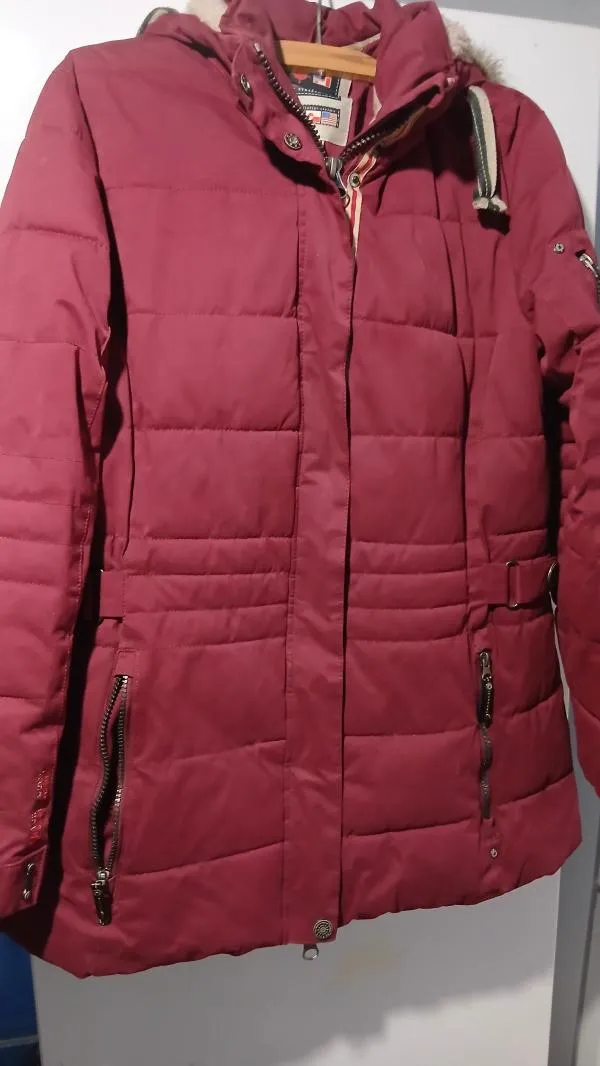 Geacă matlasată G.i.g.a Dx XL | Burgundy, Cu glugă, Poliester - Image 2