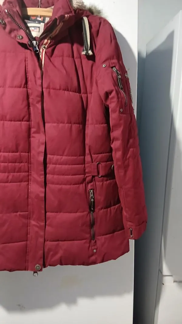 Geacă matlasată G.i.g.a Dx XL | Burgundy, Cu glugă, Poliester - Image 3