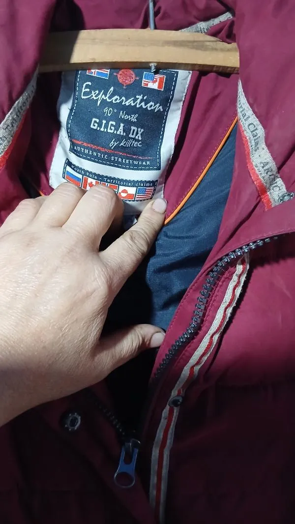 Geacă matlasată G.i.g.a Dx XL | Burgundy, Cu glugă, Poliester - Image 4