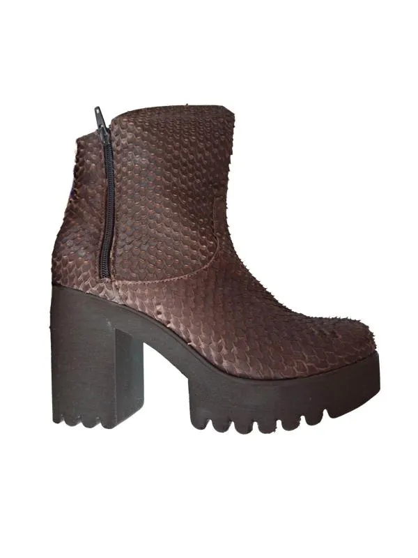 Botine înalt gros platformă Otter EU 39 | Maro