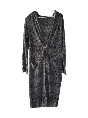 Cardigan Oversize fit XL | Negru, Lung, Abstract & Color Block, Acrilic