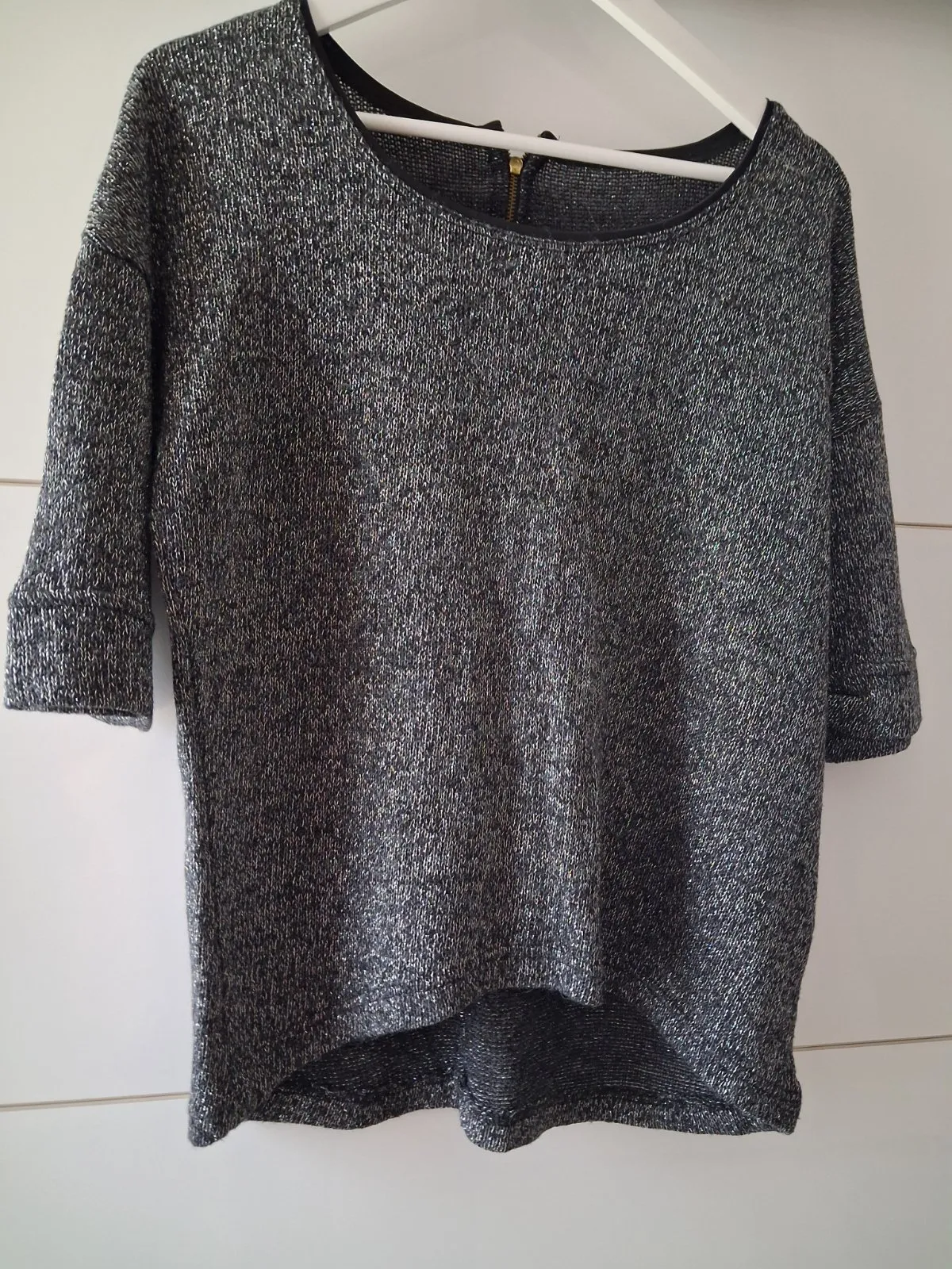 Bluză XL | Argintiu, Normal, Mânecă trei sferturi, Relaxed   Lejer fit - Image 7