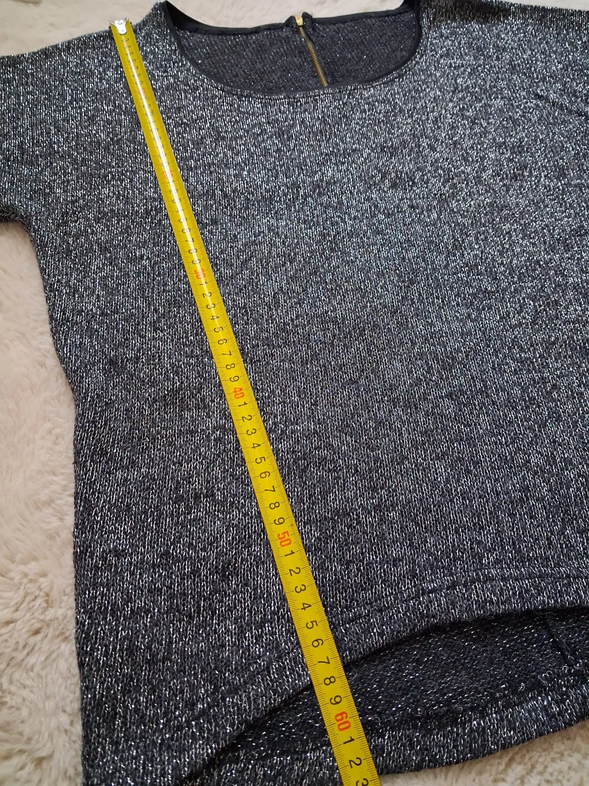 Bluză XL | Argintiu, Normal, Mânecă trei sferturi, Relaxed   Lejer fit - Image 5