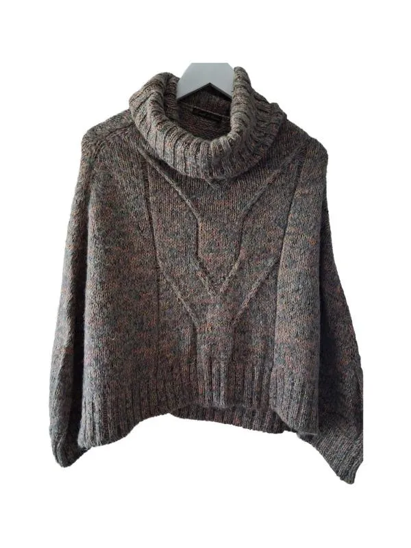 Poncho XXL | Multicolor, Normal, Regular   Standard fit, Lână