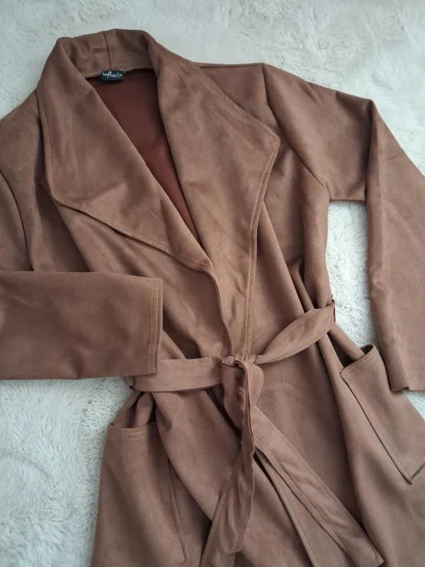 Trenci Influx EU 44 | Caramel, Fără glugă, Monocrom - Image 2