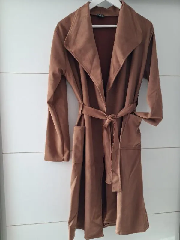 Trenci Influx EU 44 | Caramel, Fără glugă, Monocrom - Image 8