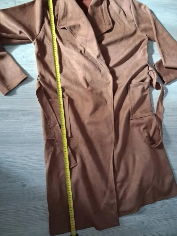 Trenci Influx EU 44 | Caramel, Fără glugă, Monocrom - Image 6