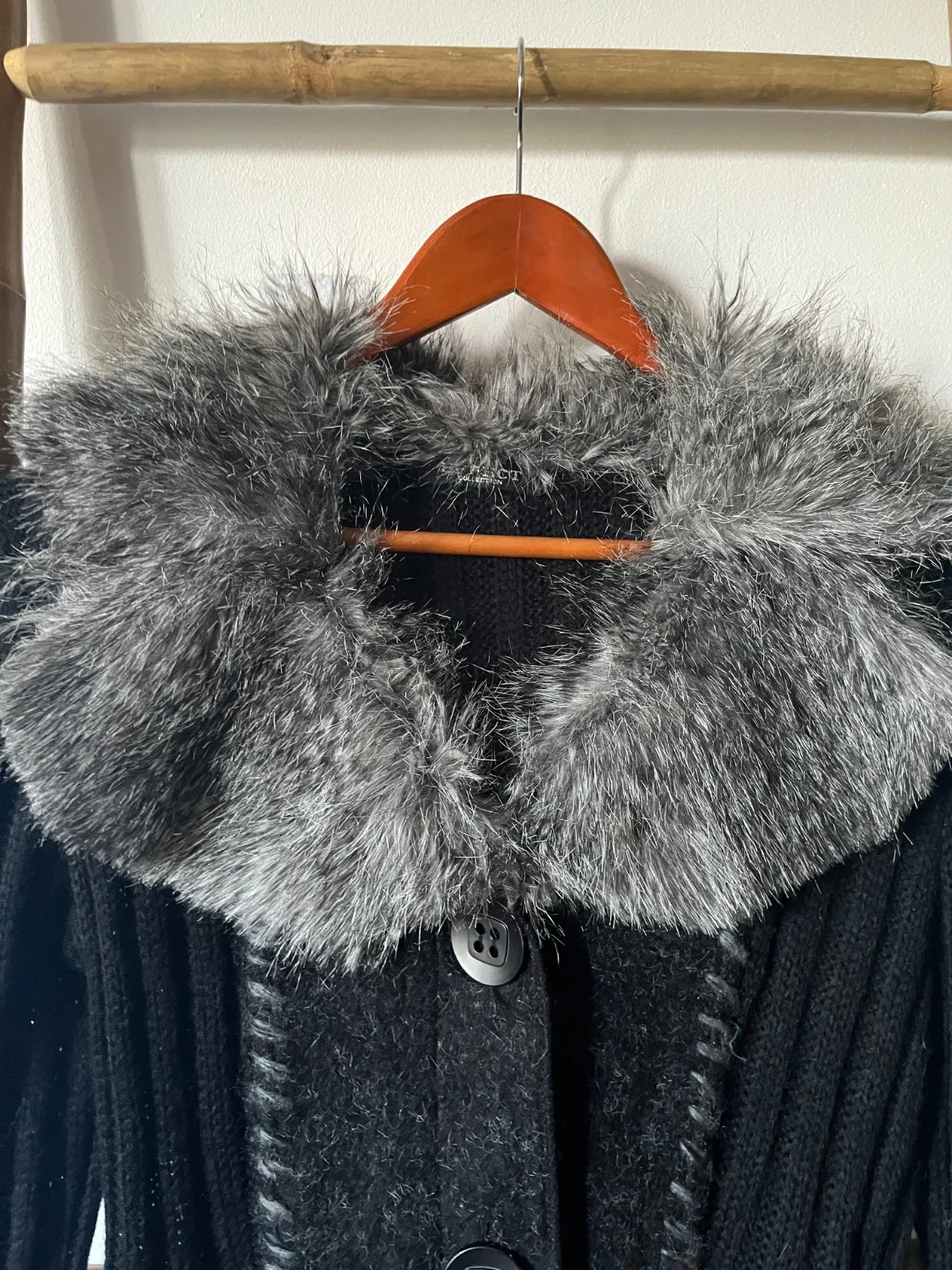 Cardigan Effect Collection S-M | Negru, Lung, Regular Standard fit, Monocrom, Lână - Image 10
