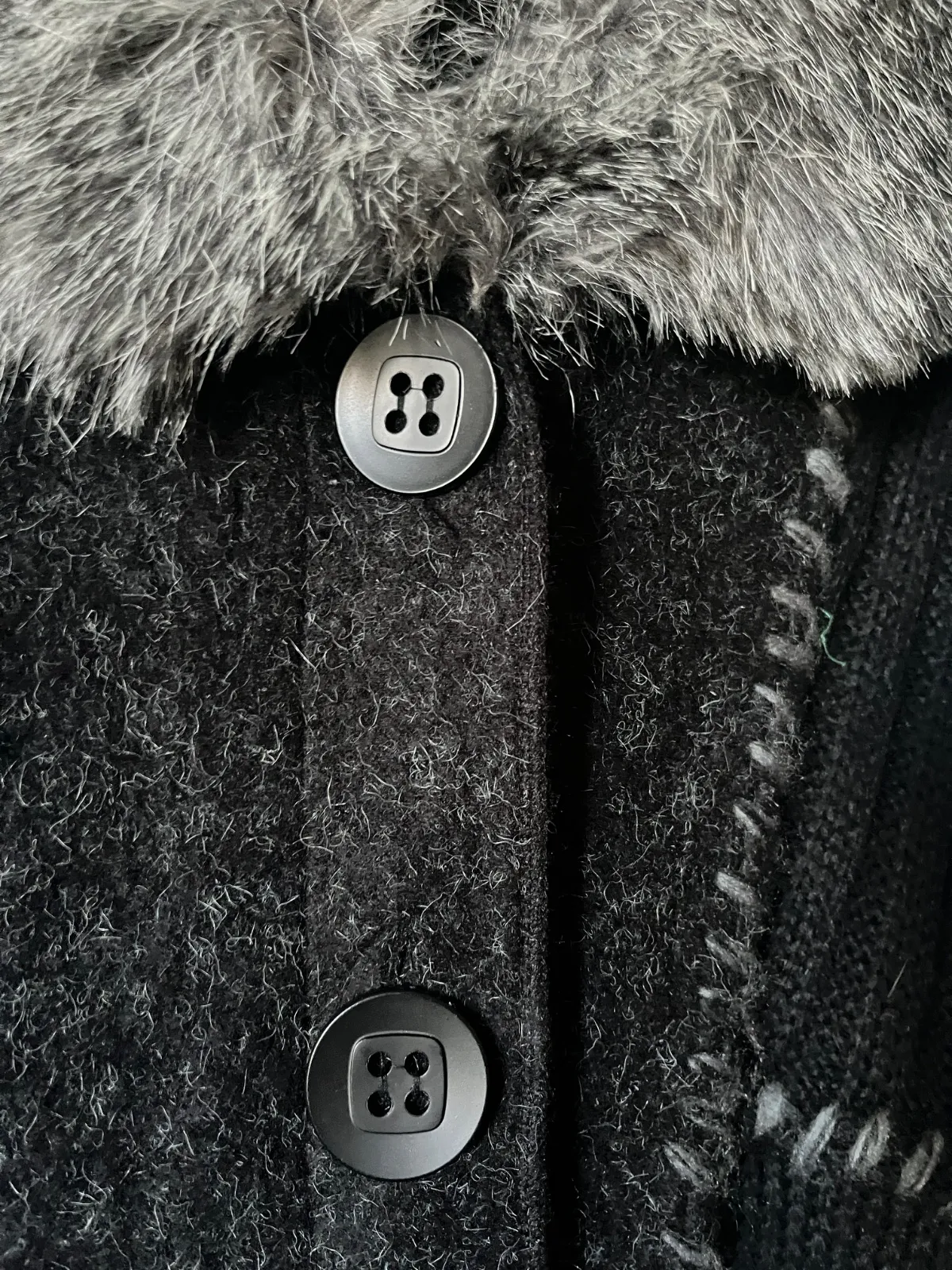 Cardigan Effect Collection S-M | Negru, Lung, Regular Standard fit, Monocrom, Lână - Image 9