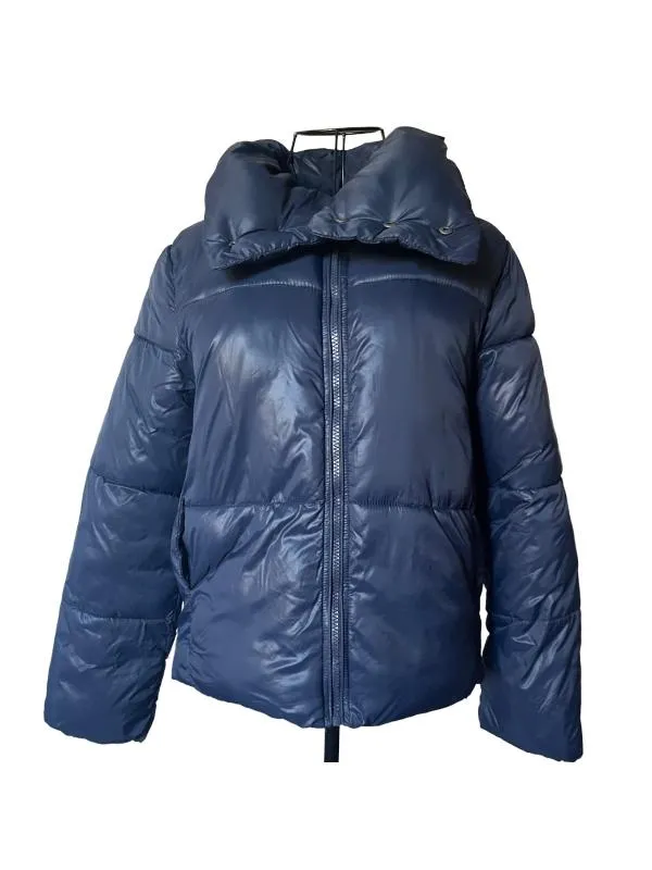 Geacă puffer Legenda XS | Bleumarin, Cu glugă detașabilă, Monocrom, Poliester
